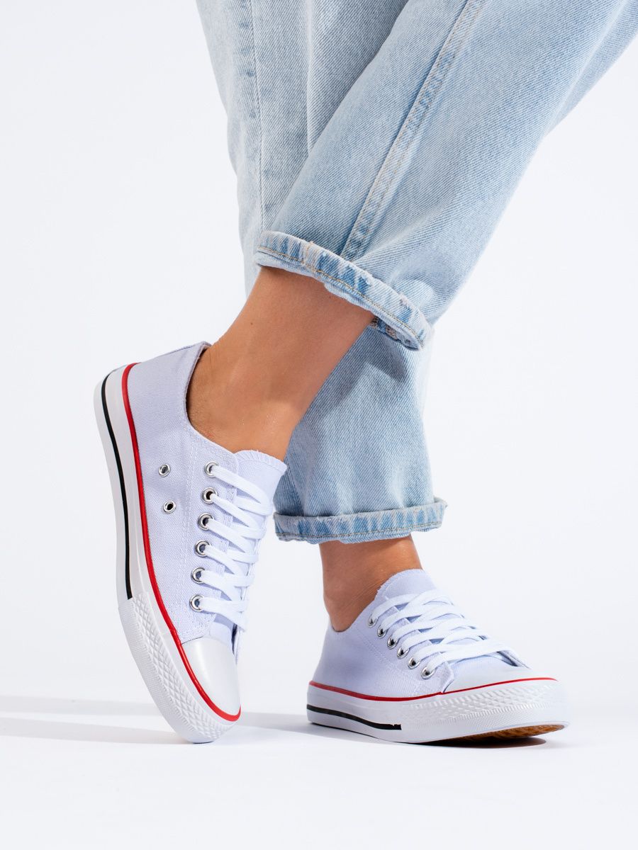 Jasnoliliowe damskie trampki