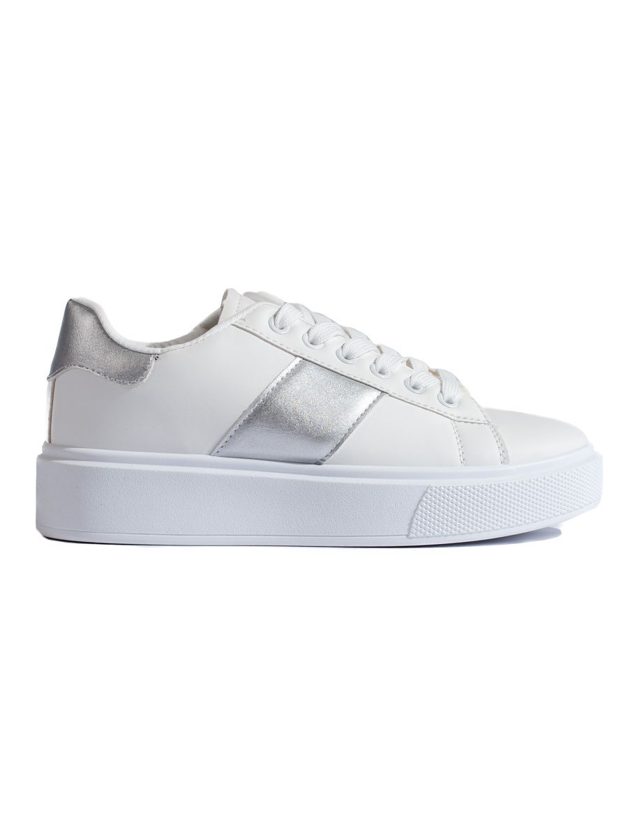 Białe damskie buty sneakersy na platformie