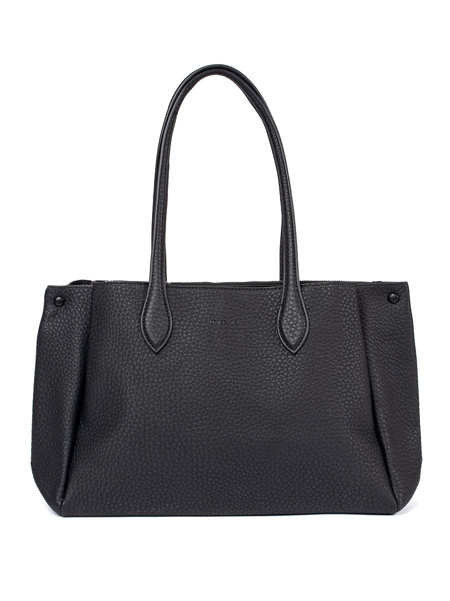 Czarna torebka shopper z ekoskóry