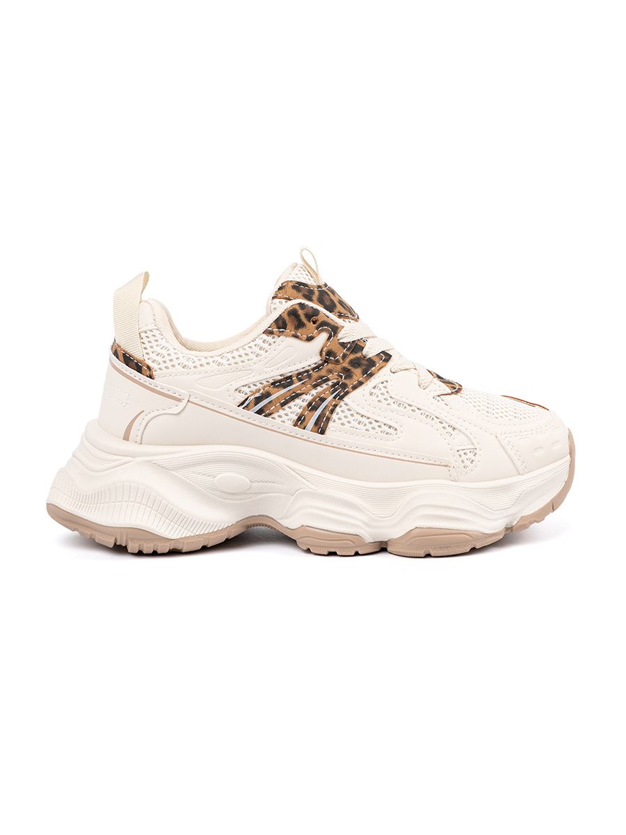 Sneakersy na grubej podeszwie w panterkę