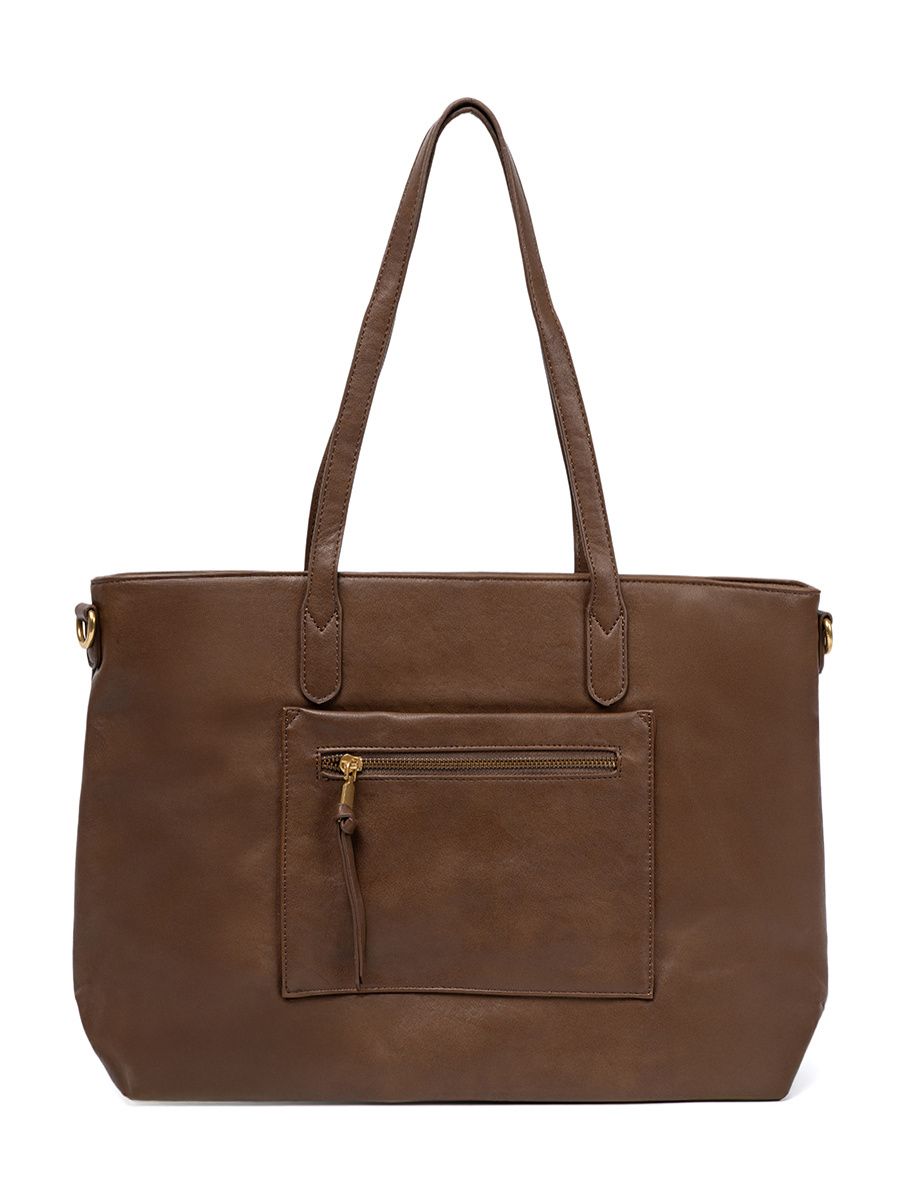 Brązowa torebka ze złotymi elementami