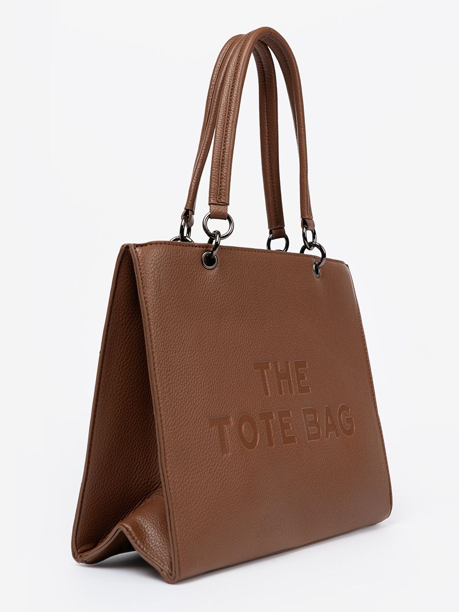 Torebka typu tote w ciepłym brązie