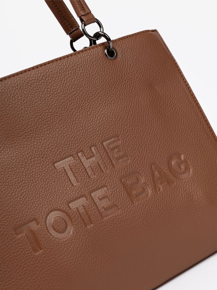 Torebka typu tote w ciepłym brązie
