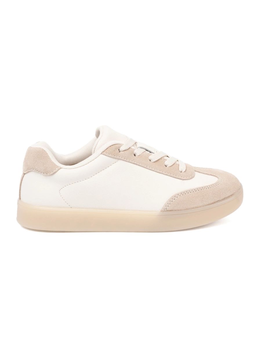 Biało-beżowe sneakersy damskie