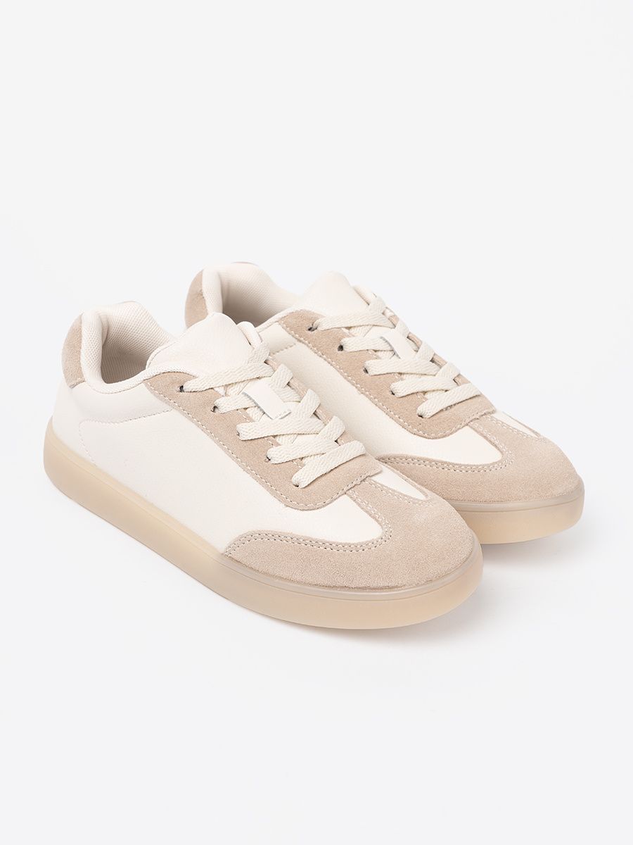 Biało-beżowe sneakersy damskie
