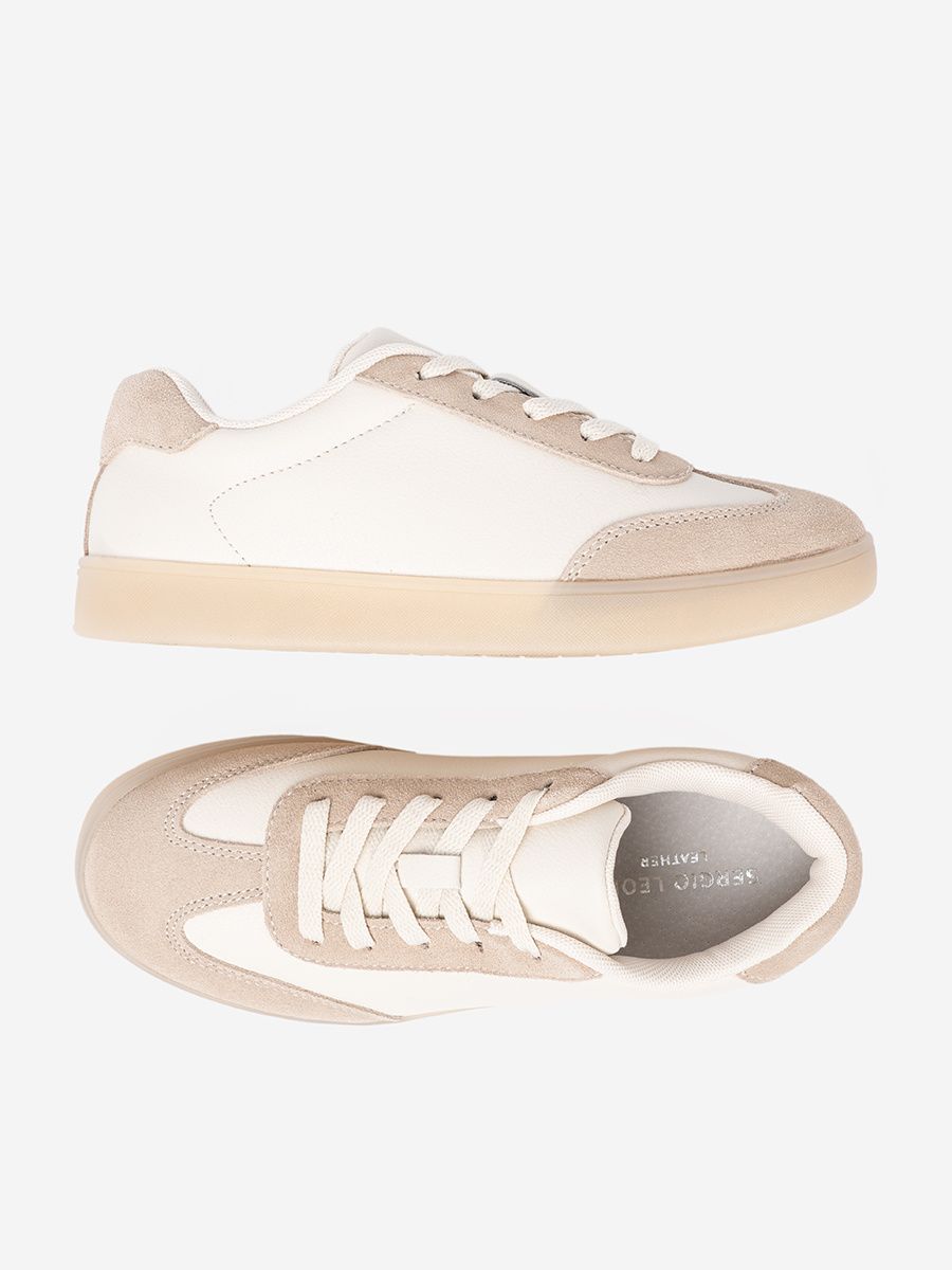 Biało-beżowe sneakersy damskie