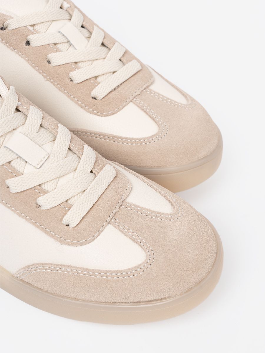 Biało-beżowe sneakersy damskie