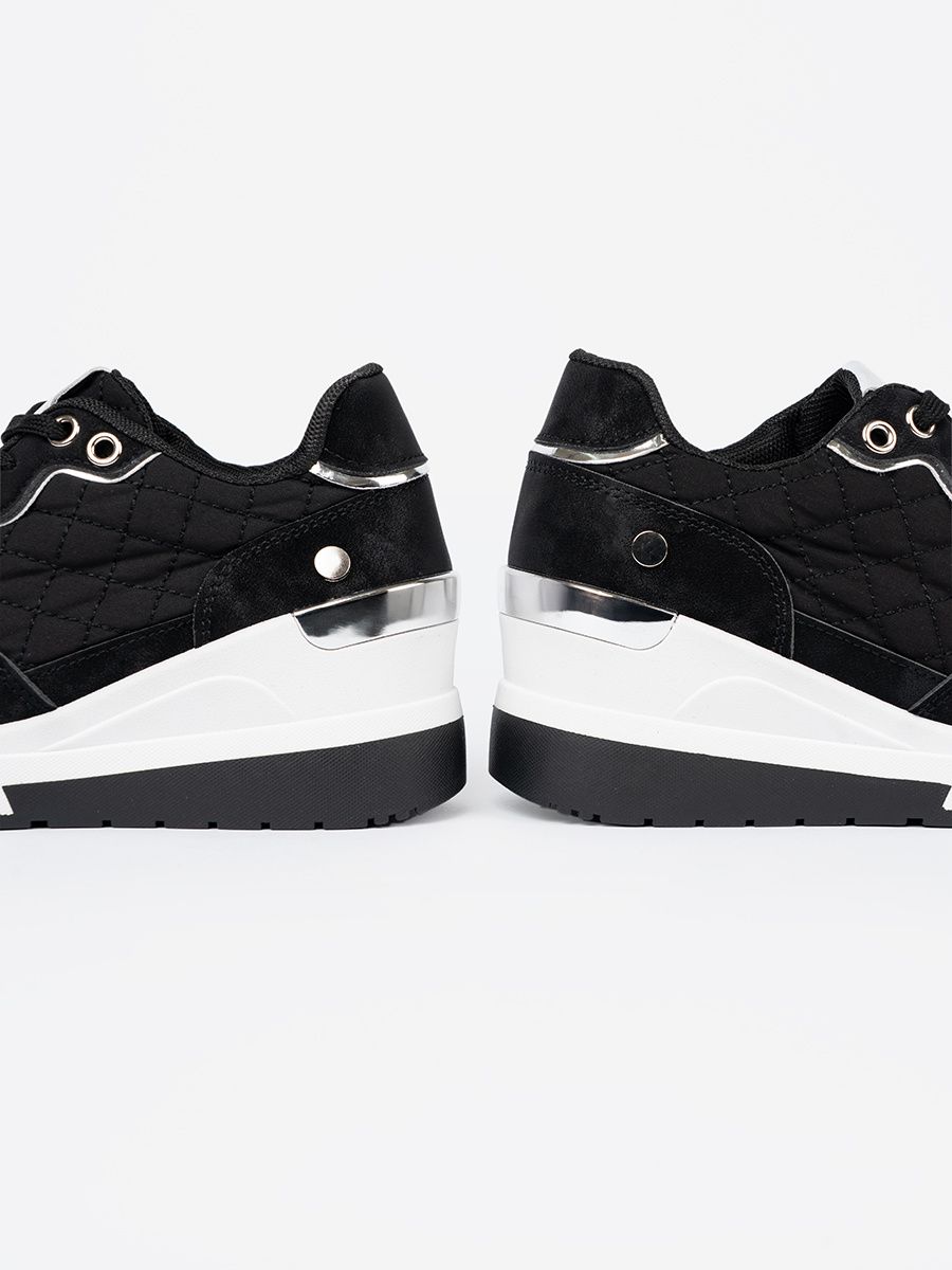 Czarne sneakersy damskie na platformie