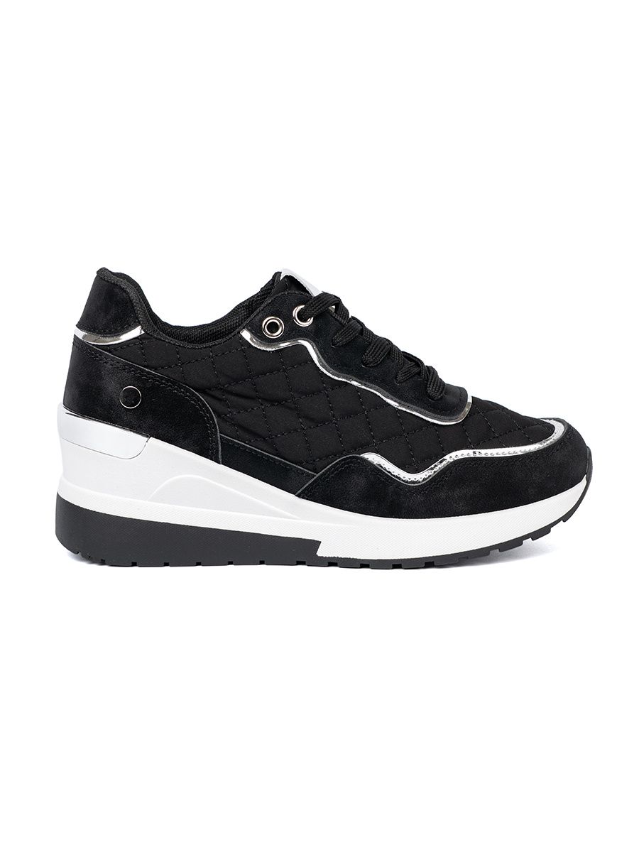 Czarne sneakersy damskie na platformie