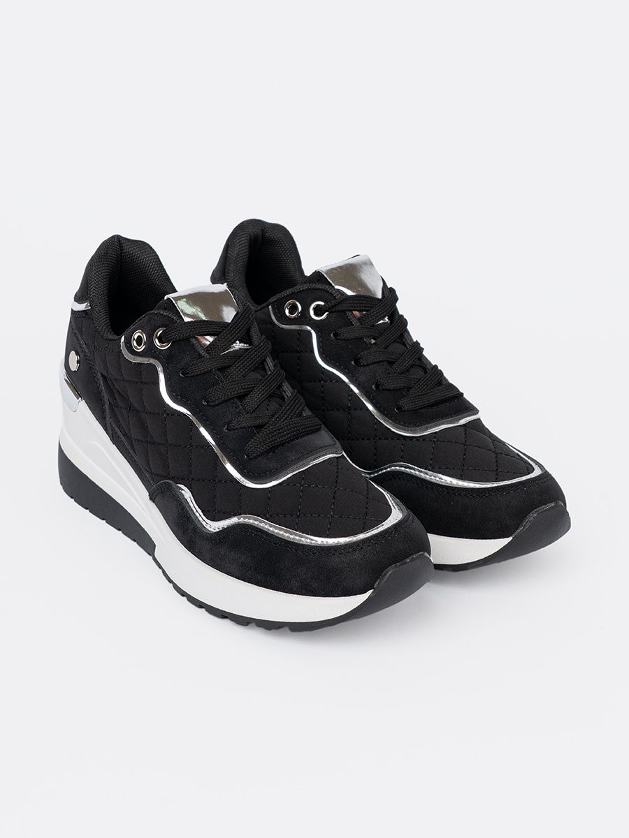 Czarne sneakersy damskie na platformie