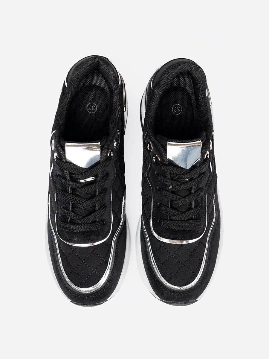 Czarne sneakersy damskie na platformie