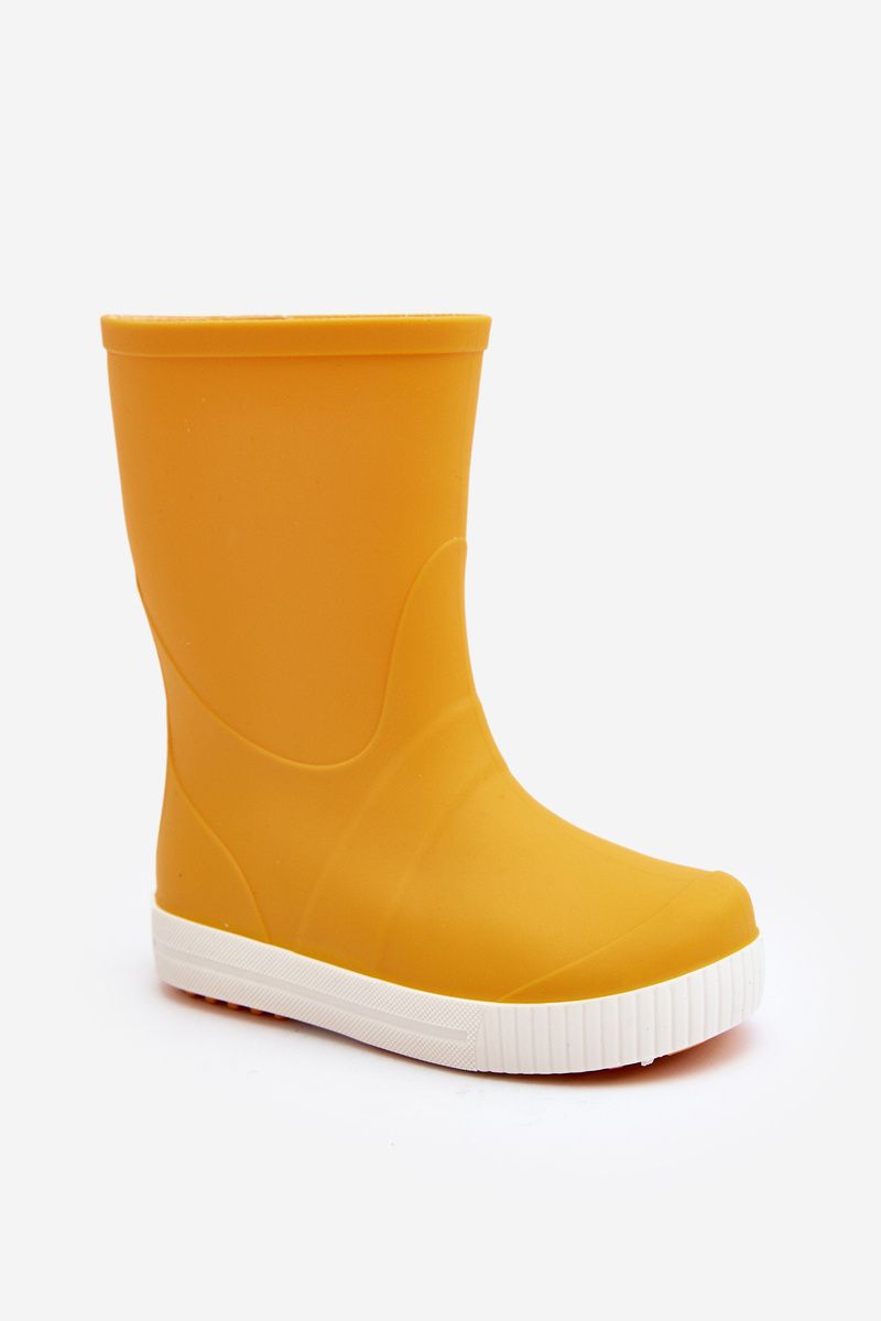 Żółty kalosz z platformą i profilowaną wkładką