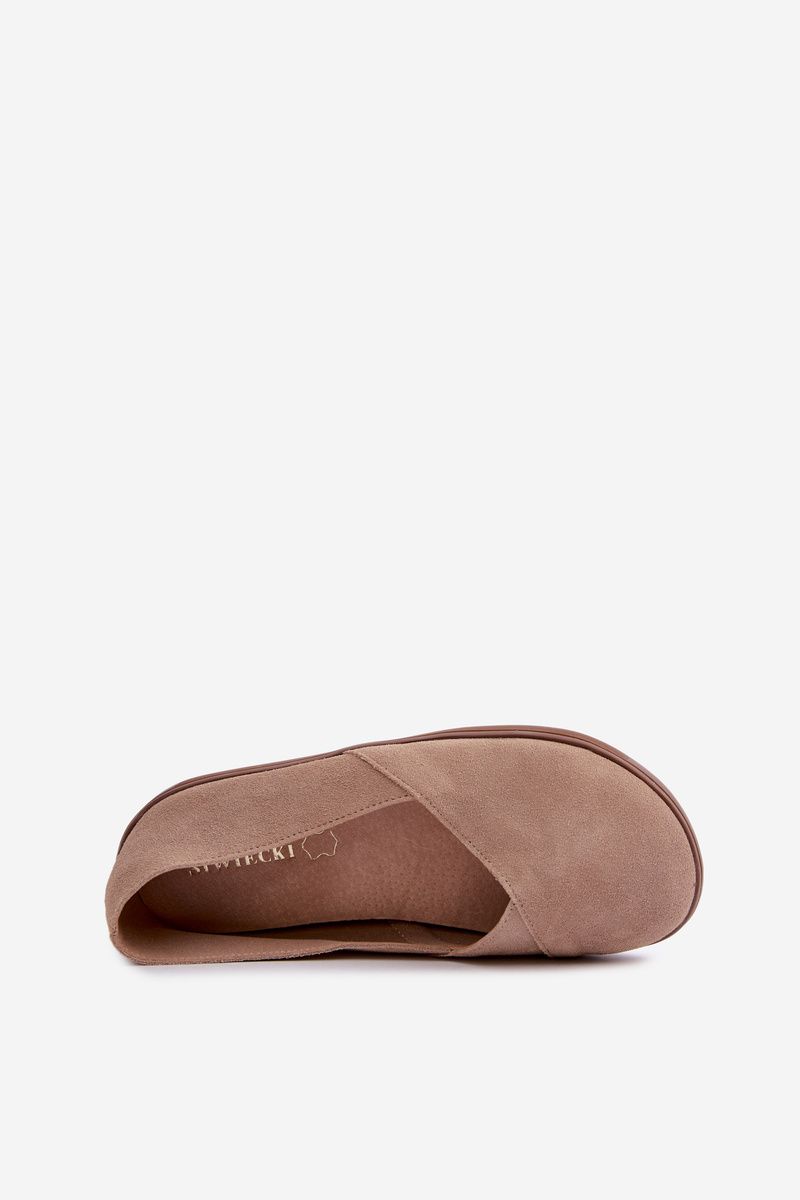 Baleriny barefoot z naturalnego zamszu beżowe