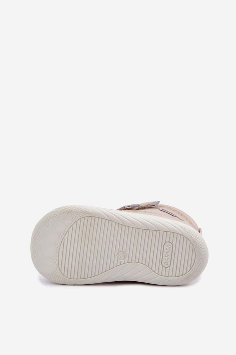 Beżowe skórzane śniegowce barefoot