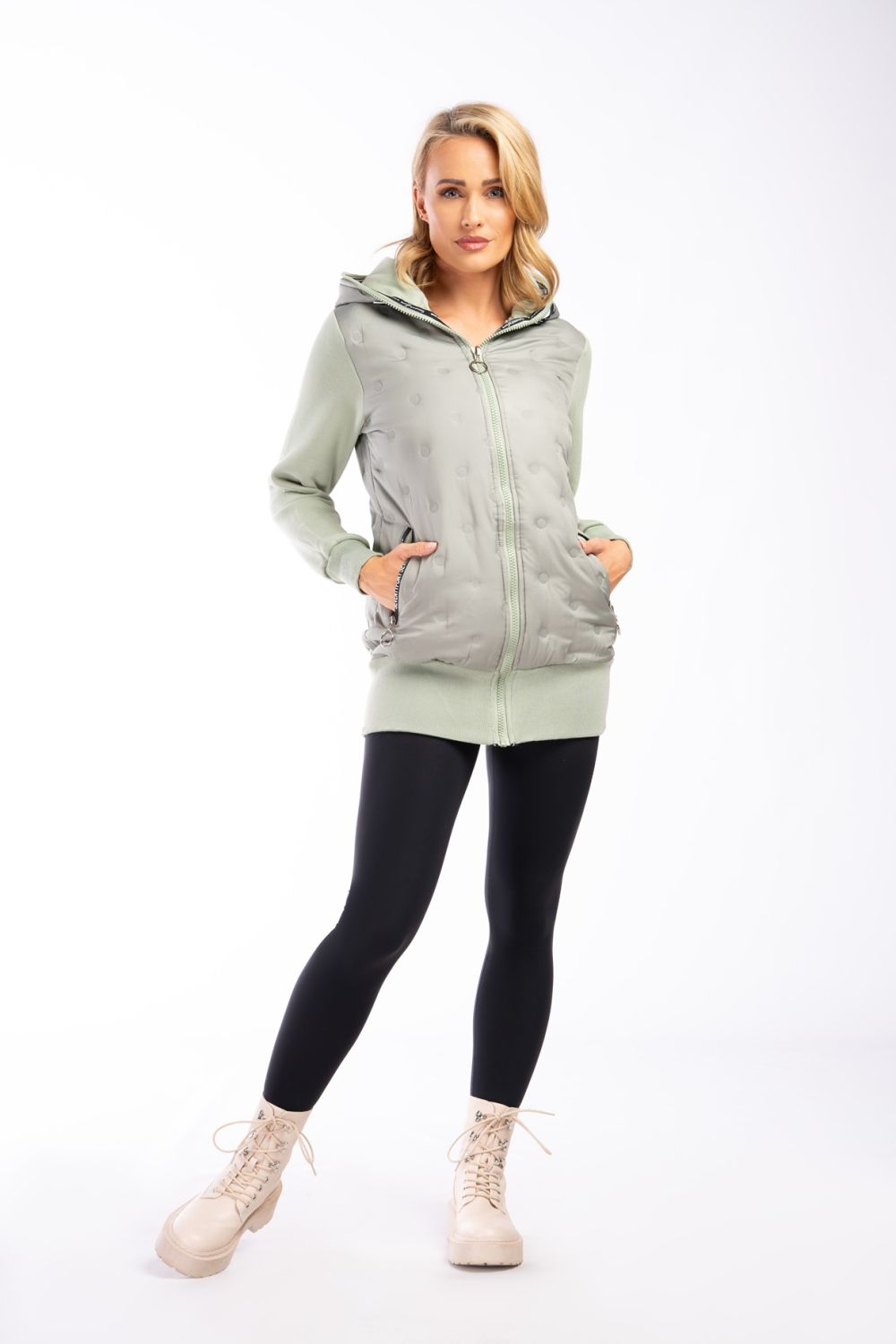 Jasnozielona bluza SPORTY w kropki