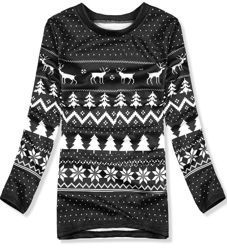 Czarna bluza z zimowym motywem
