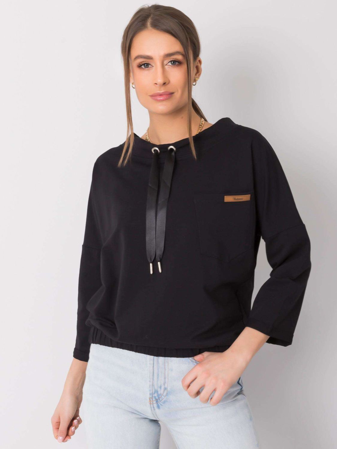 Czarna oversize bawełniana bluza