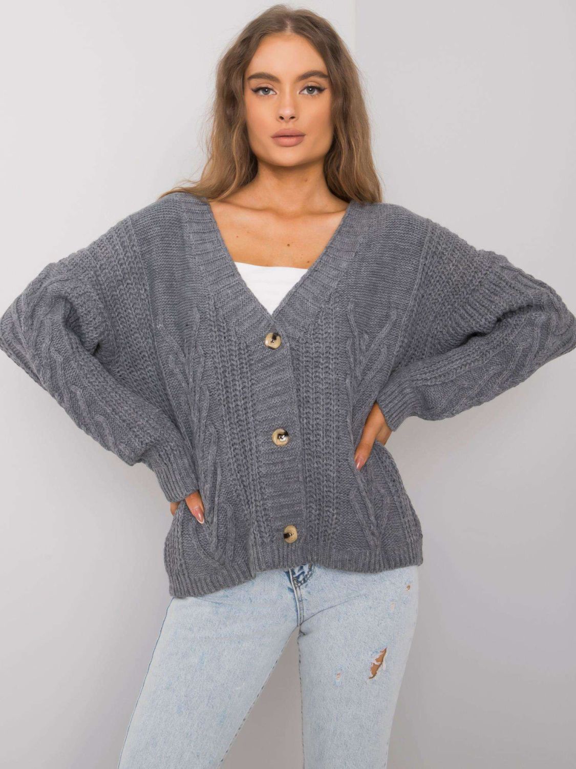 Grafitowy oversize sweter OCH BELLA