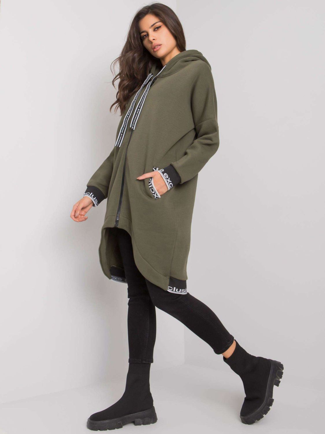 Khaki damska rozpinana bluza