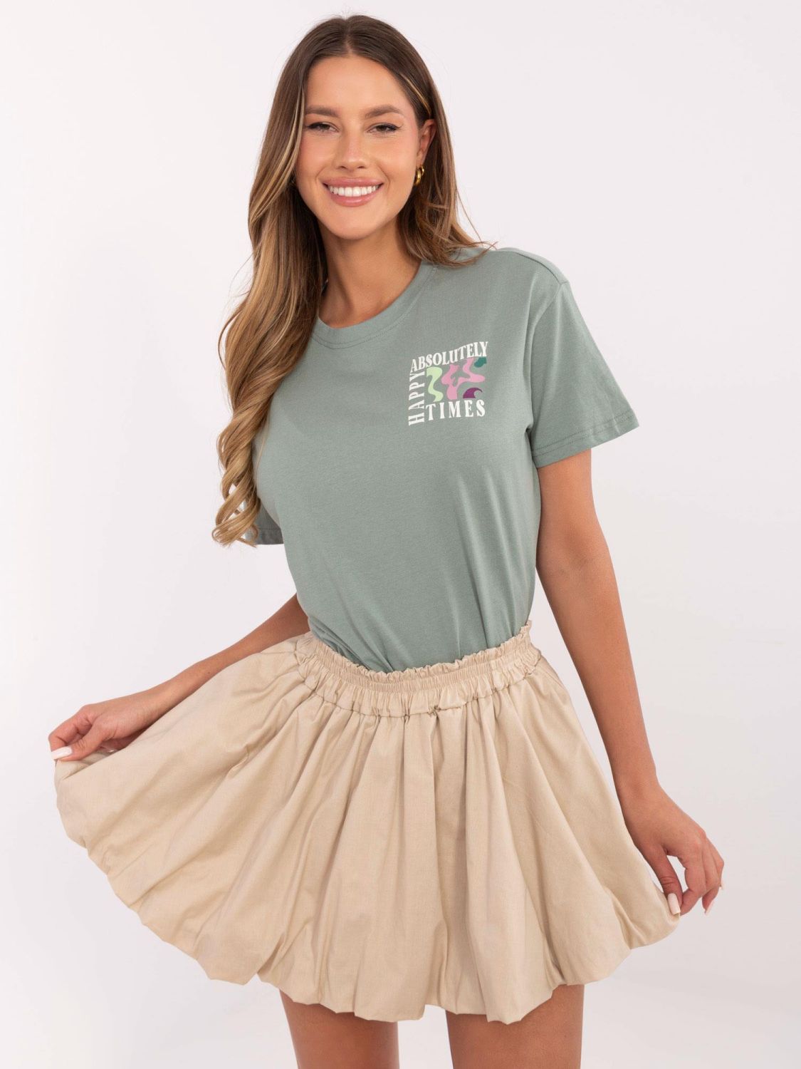 T-shirt-D12022AC02645G-pistacjowy