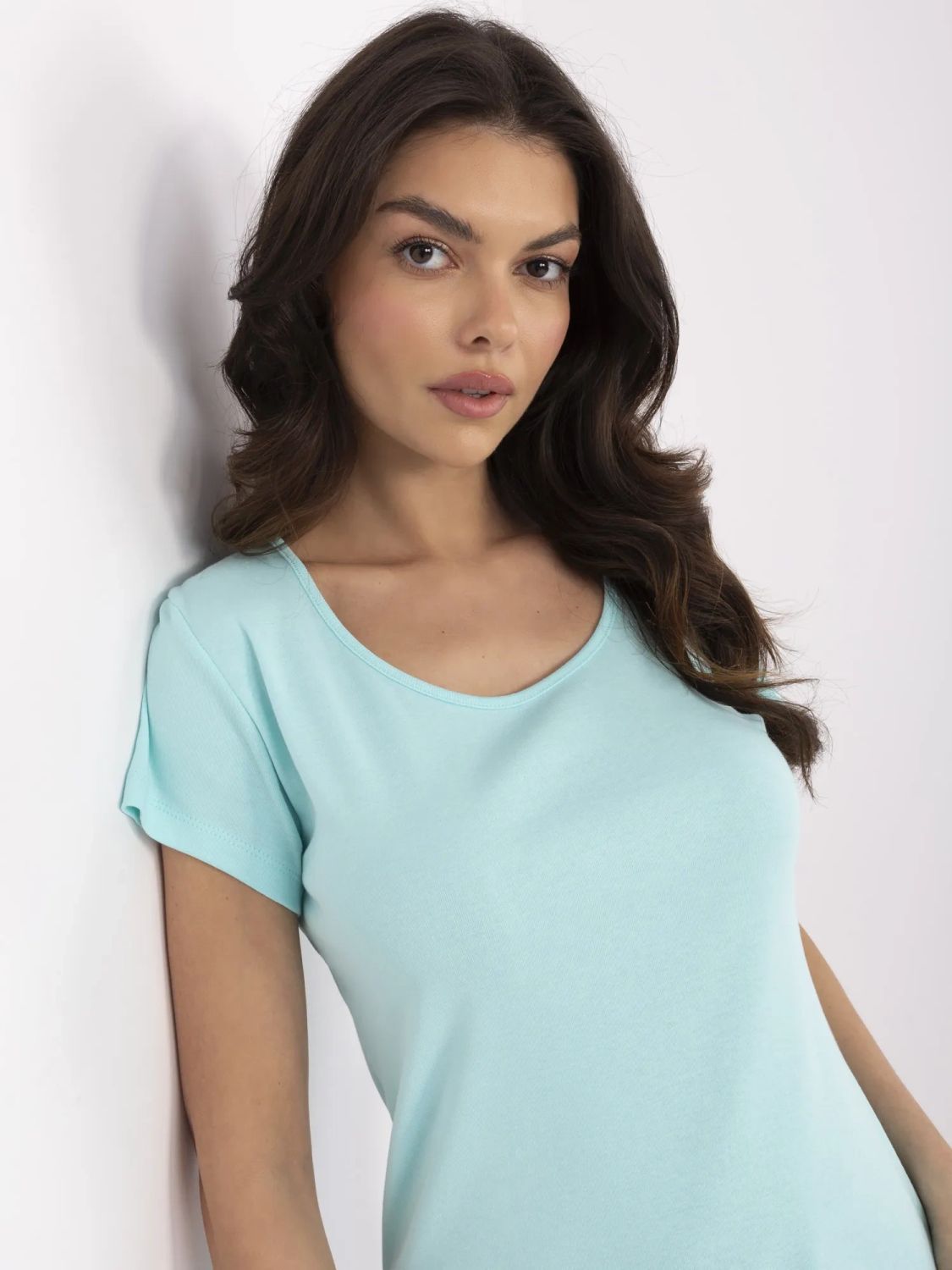 Miękkie t-shirt w miętowym kolorze