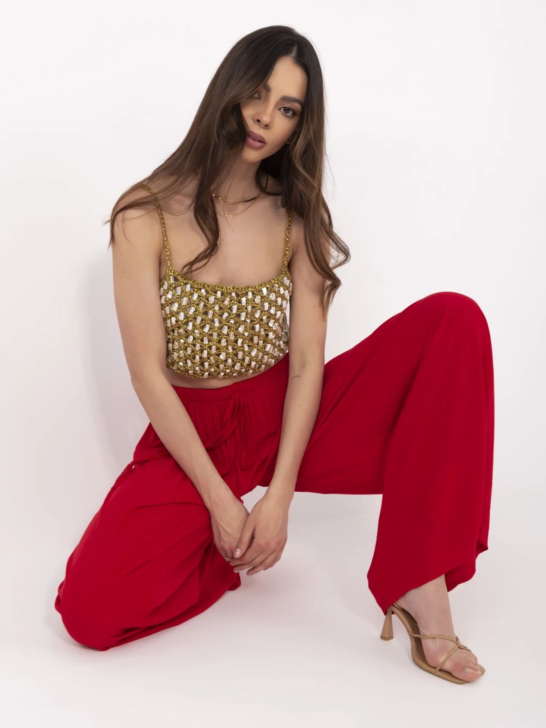 Stylowe czerwone spodnie