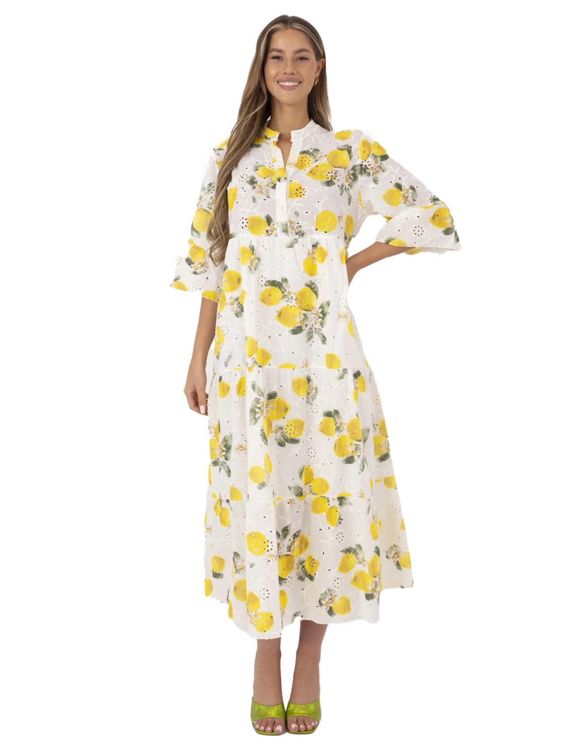 Oversize maxi sukienka z haftem