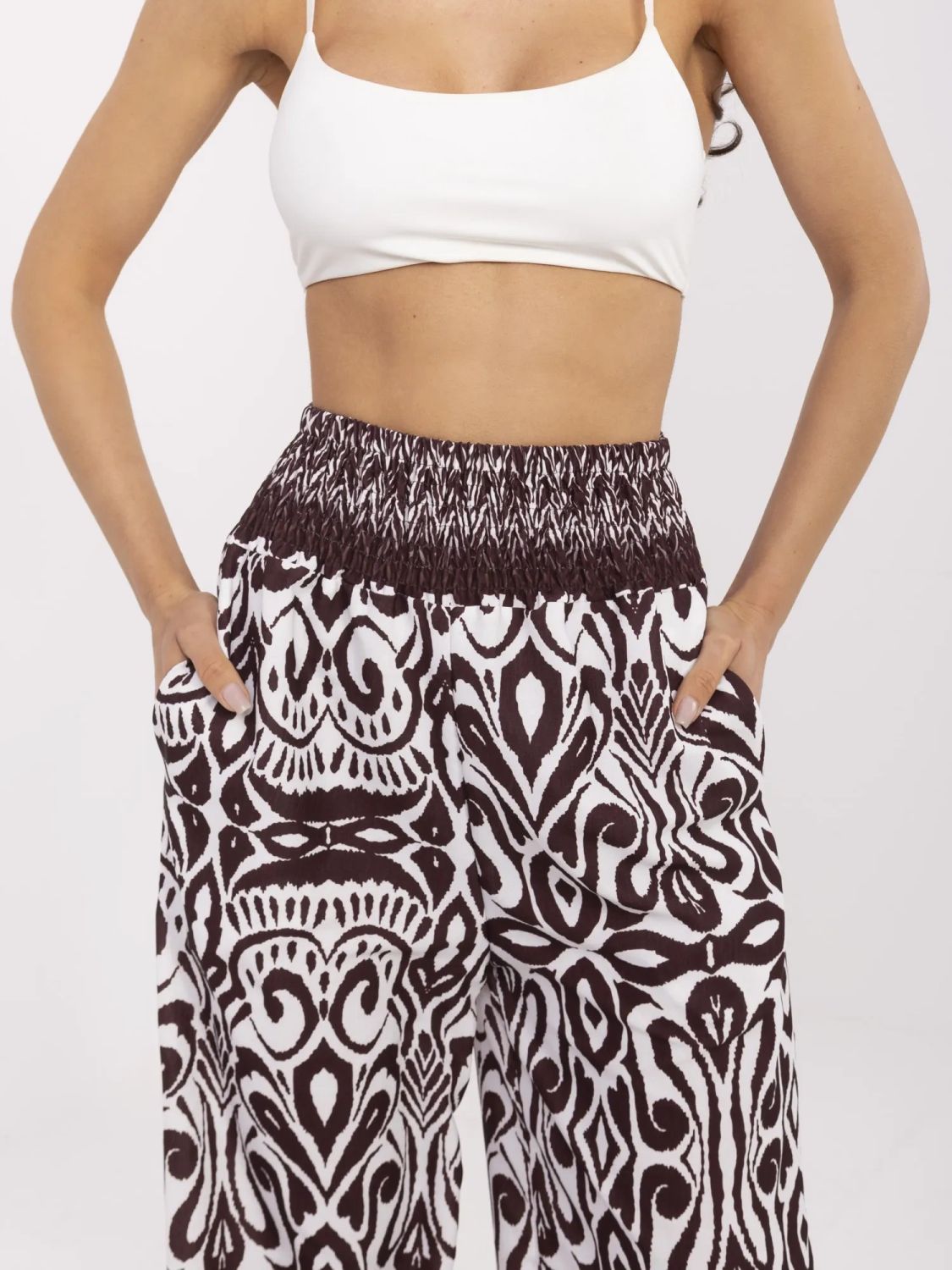 Brązowe boho spodnie