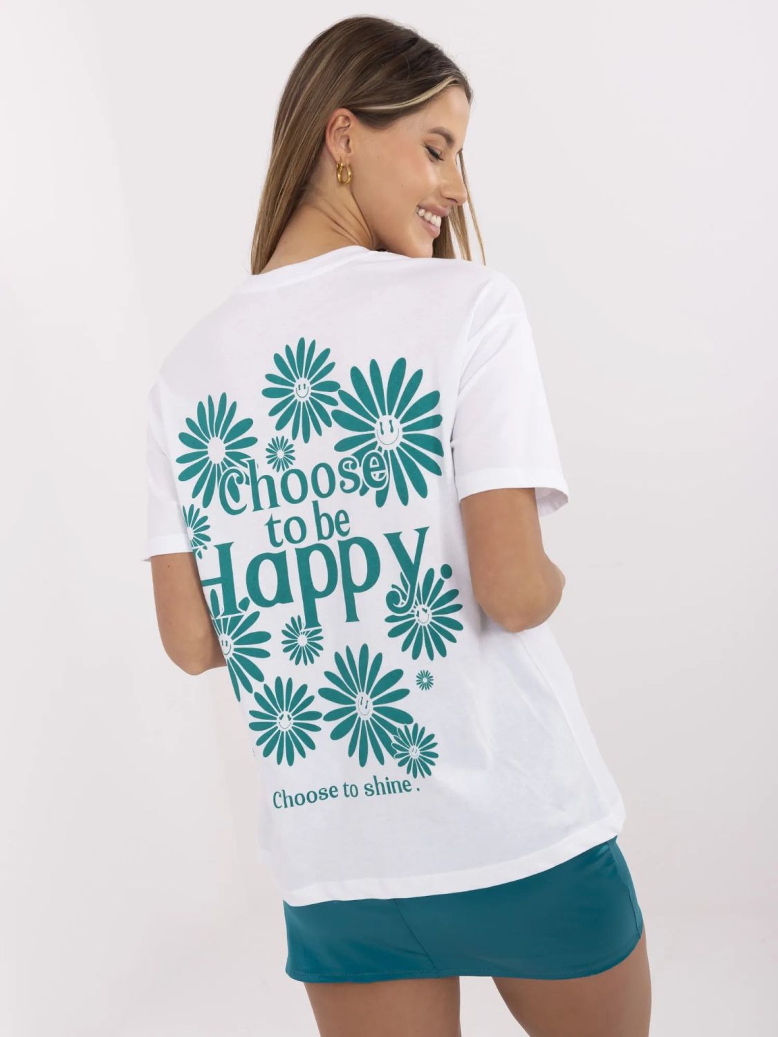 Biały t-shirt z nadrukiem