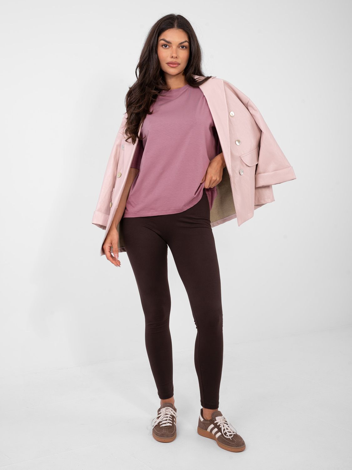 Damska bawełniana koszulka w ciemnoróżowym kolorze