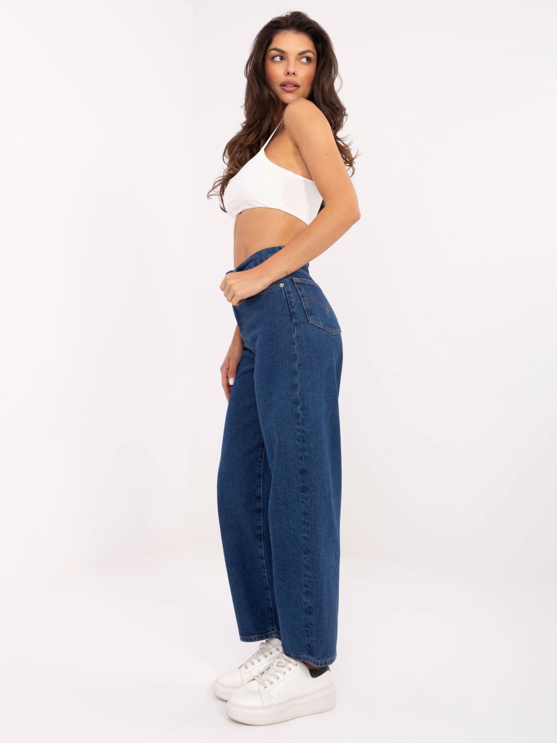Spodnie jeans-RO-SP-2503.64-ciemny niebieski