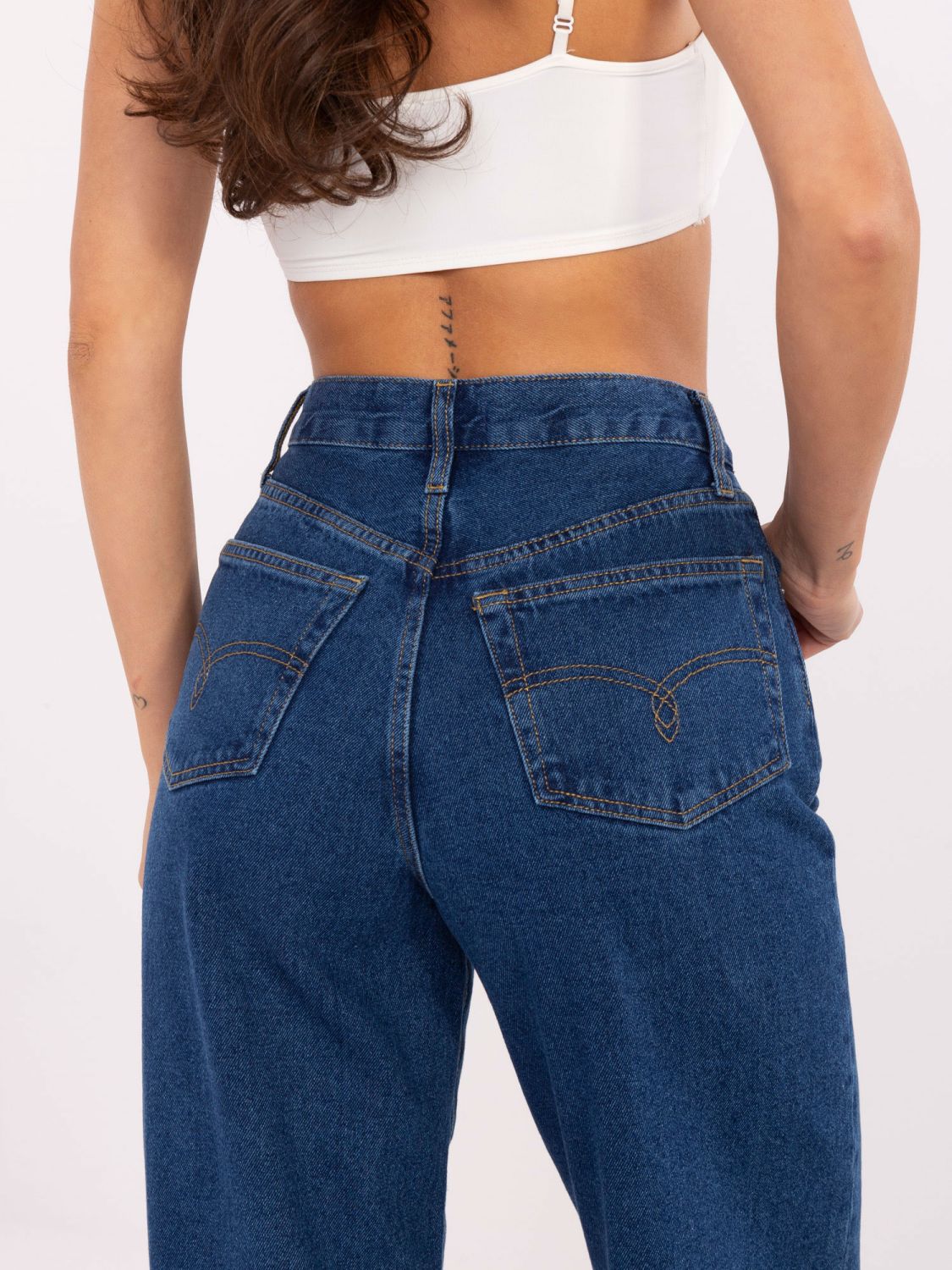 Spodnie jeans-RO-SP-2503.64-ciemny niebieski