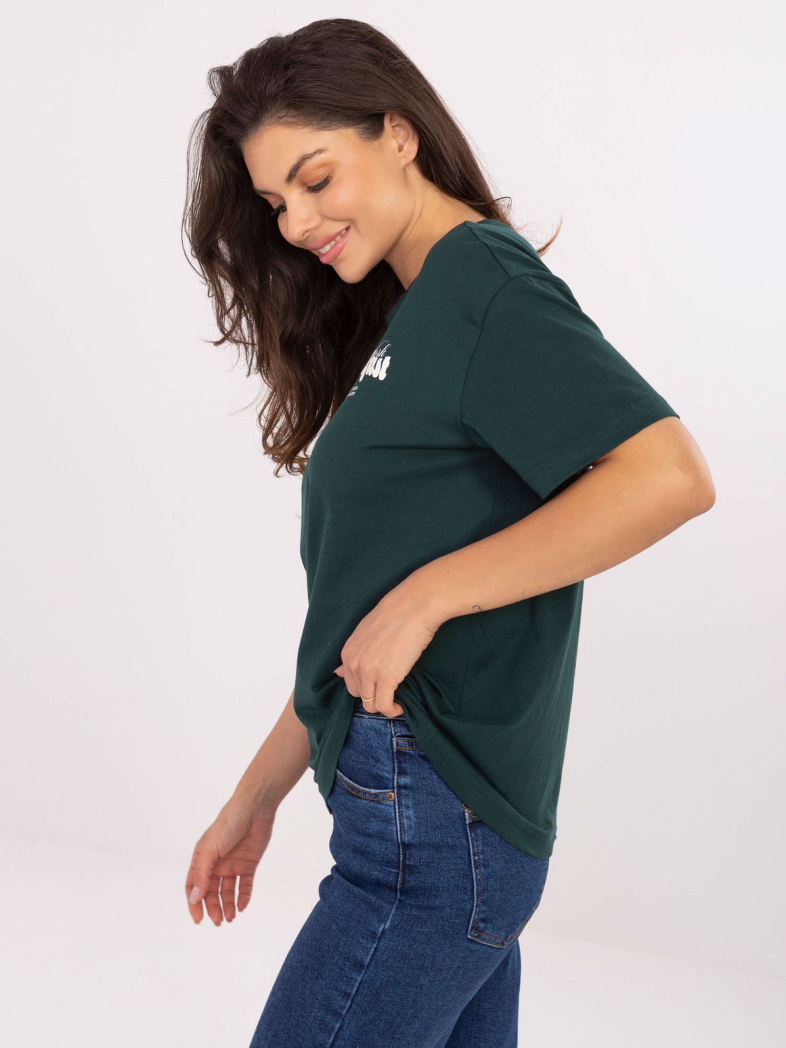 Stylowe t-shirt w ciemnozielonym kolorze