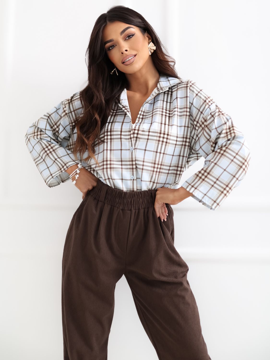 Jasnoniebieska koszula w kratkę