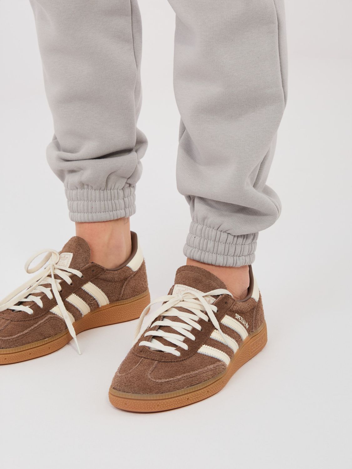 Damskie joggery dresowe z wiązaniem, szare