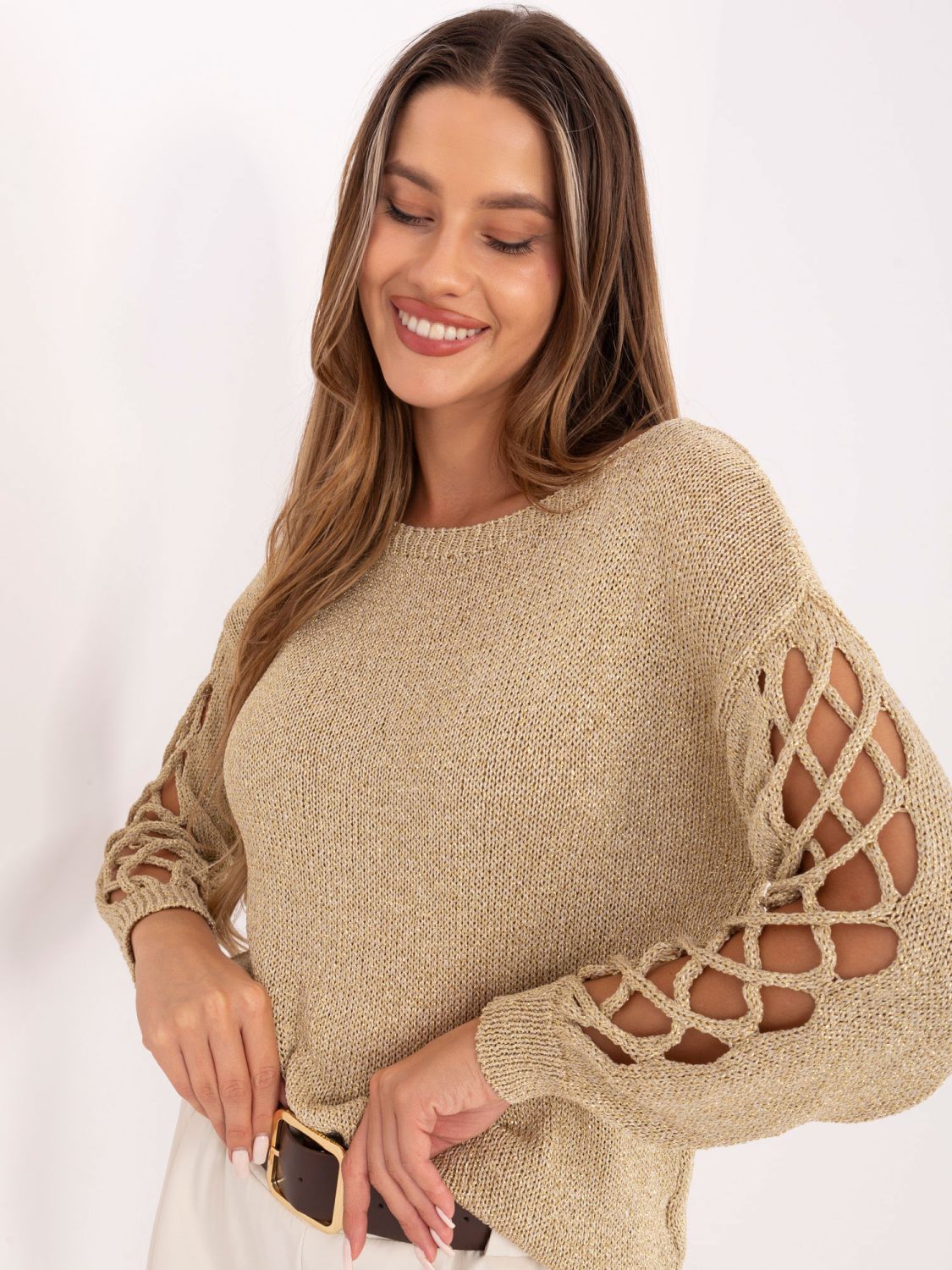 Elegancki złoty sweter