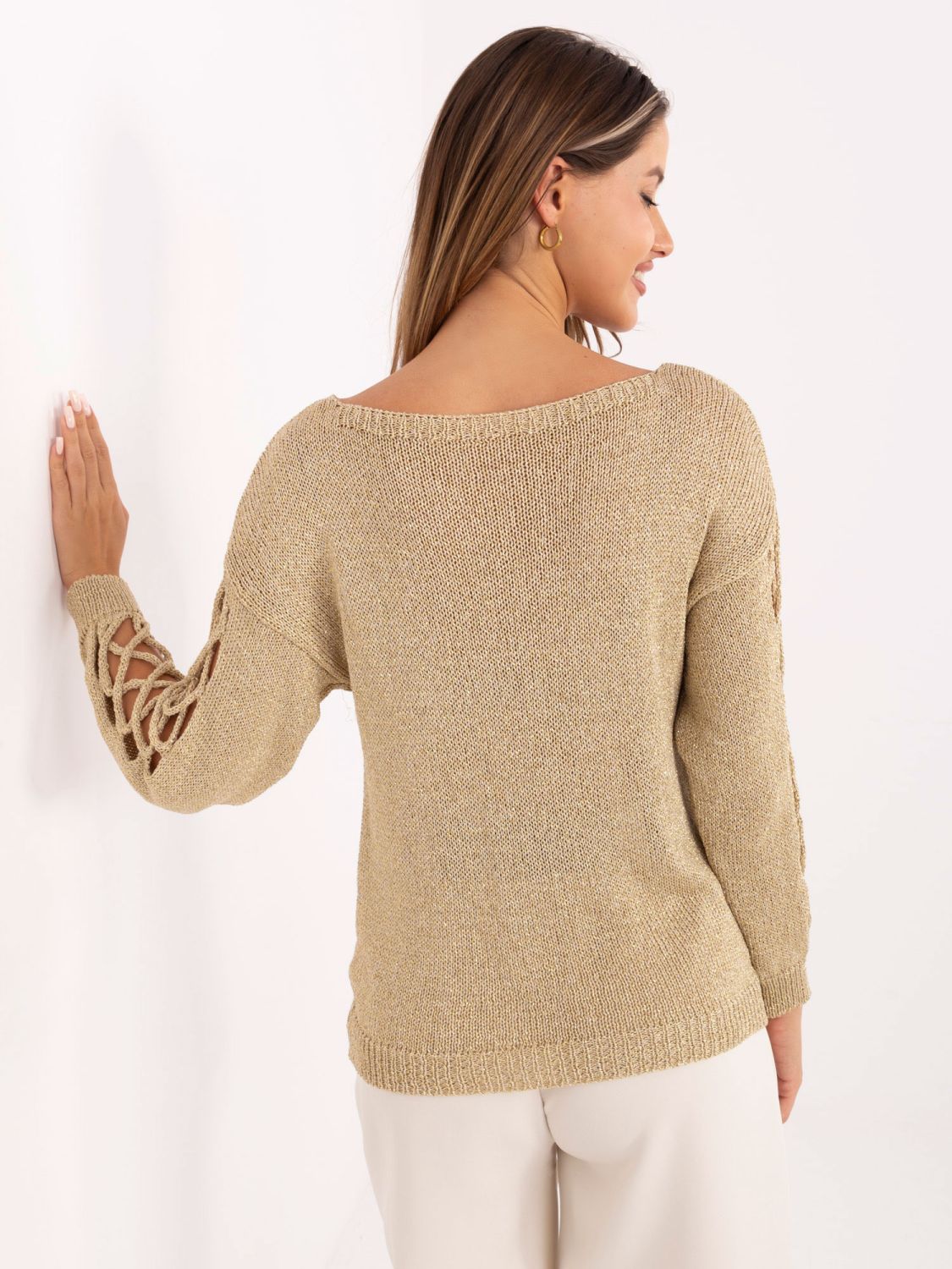 Elegancki złoty sweter