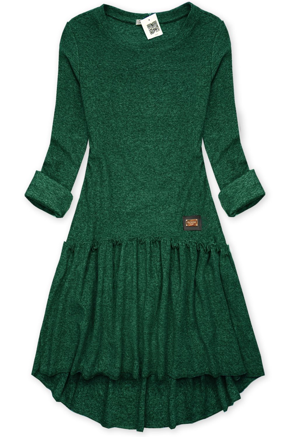 Szmaragdowo-zielona sukienka casualowa FASHION