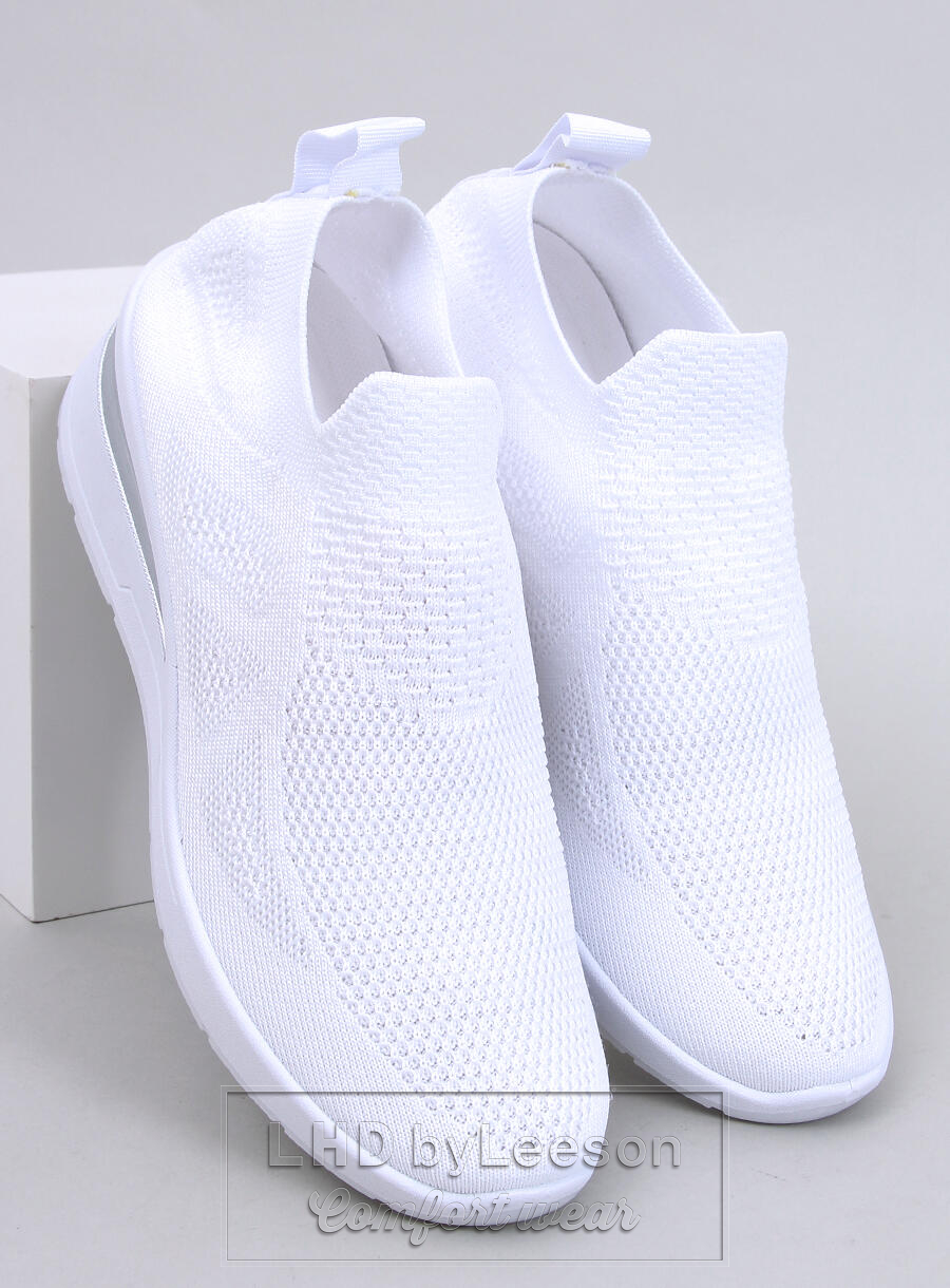 Sneakersy na koturnie skarpetkowe BAYOL WHITE