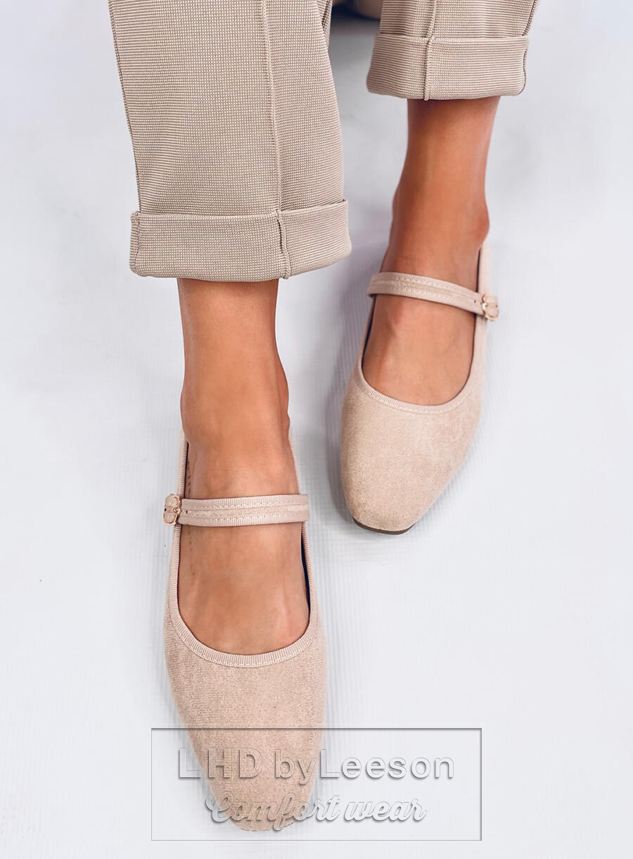 Baleriny w stylu Mary Jane GOLINS BEIGE