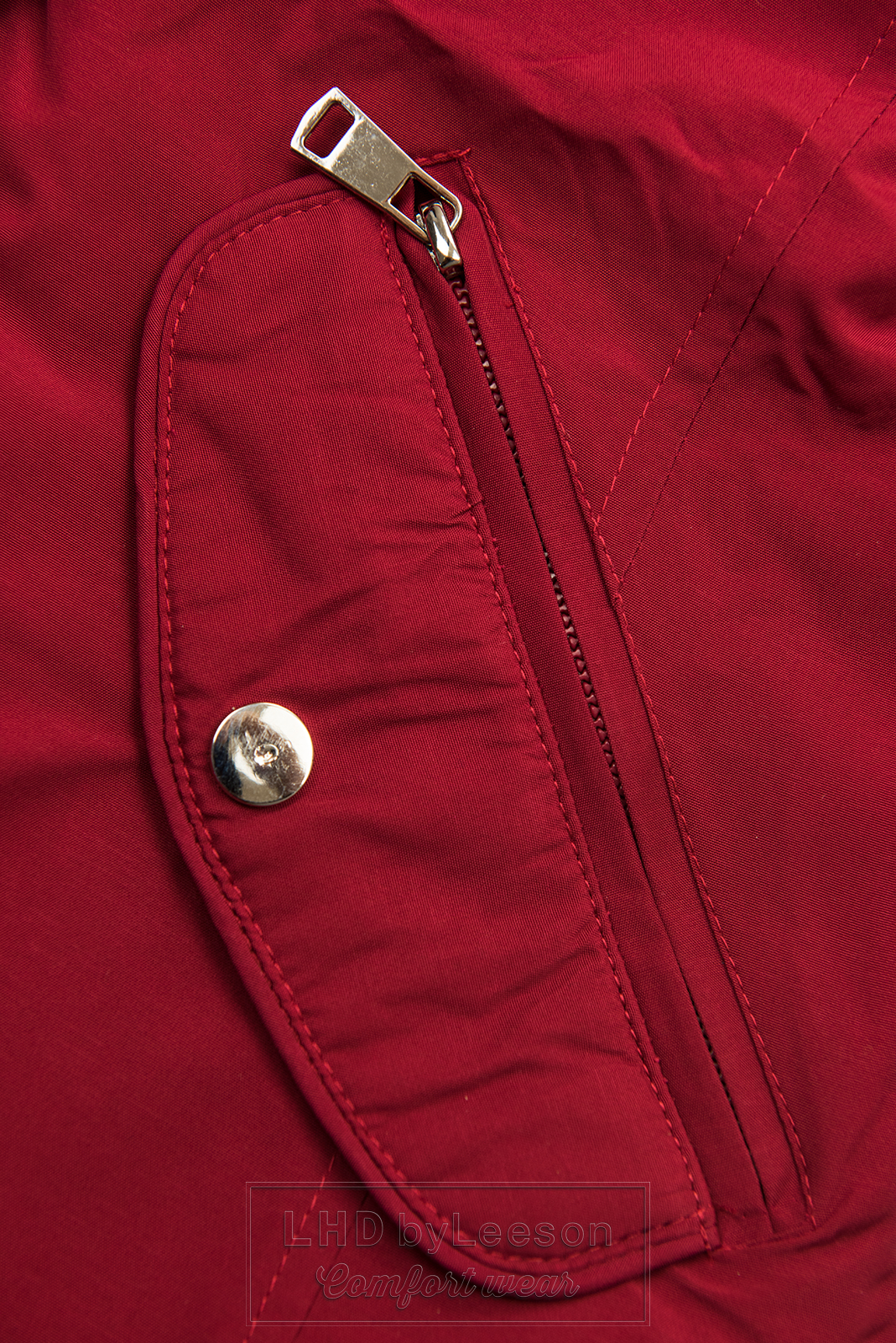 Czerwona dwustronna kurtka z wzorem pepitki