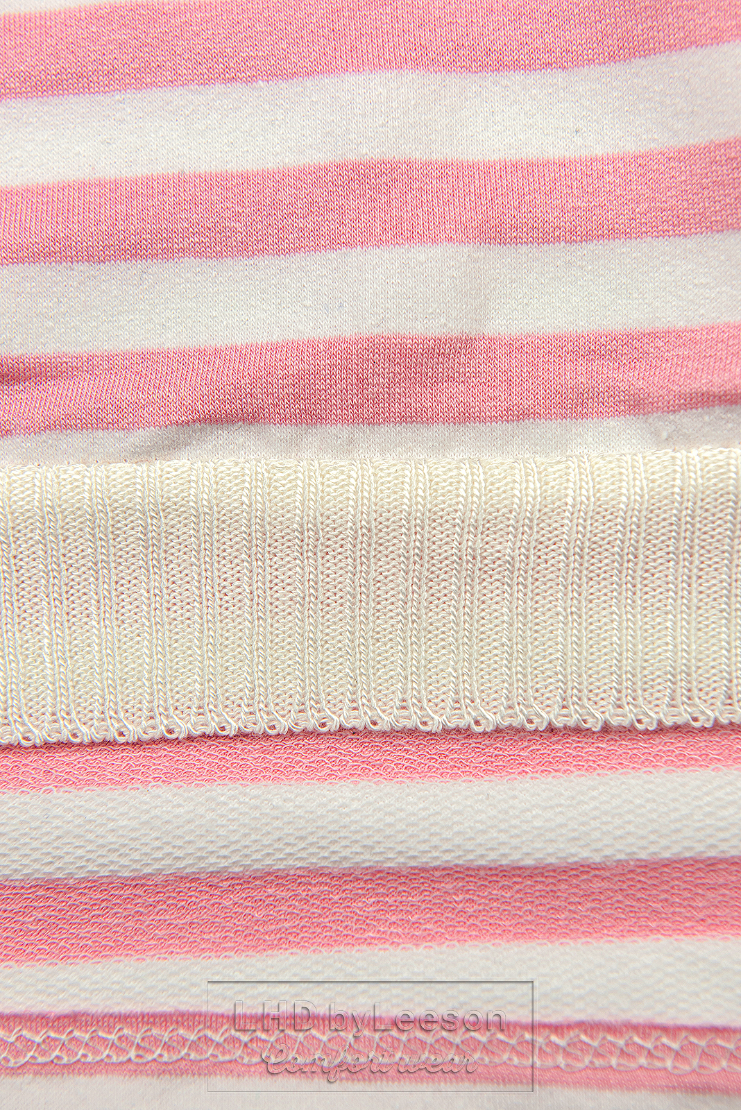 Prążkowana bluzka różowa/biała