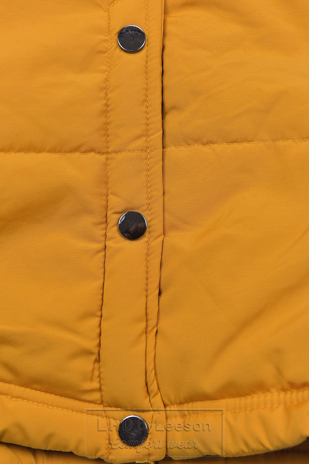 Żółta kurtka zimowa z szarym pluszem