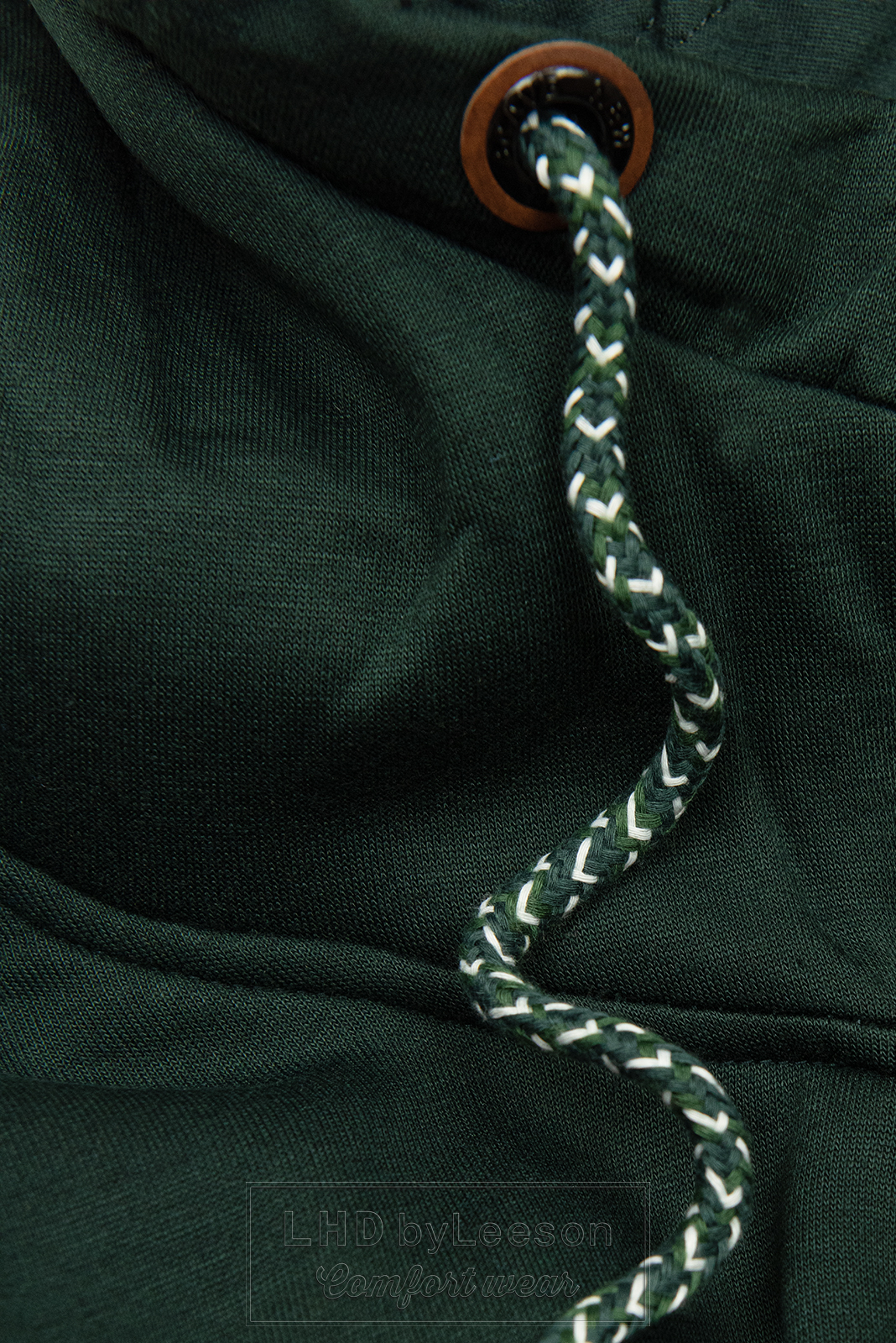 Szmaragdowo-zielona bluza z pikowanym kapturem