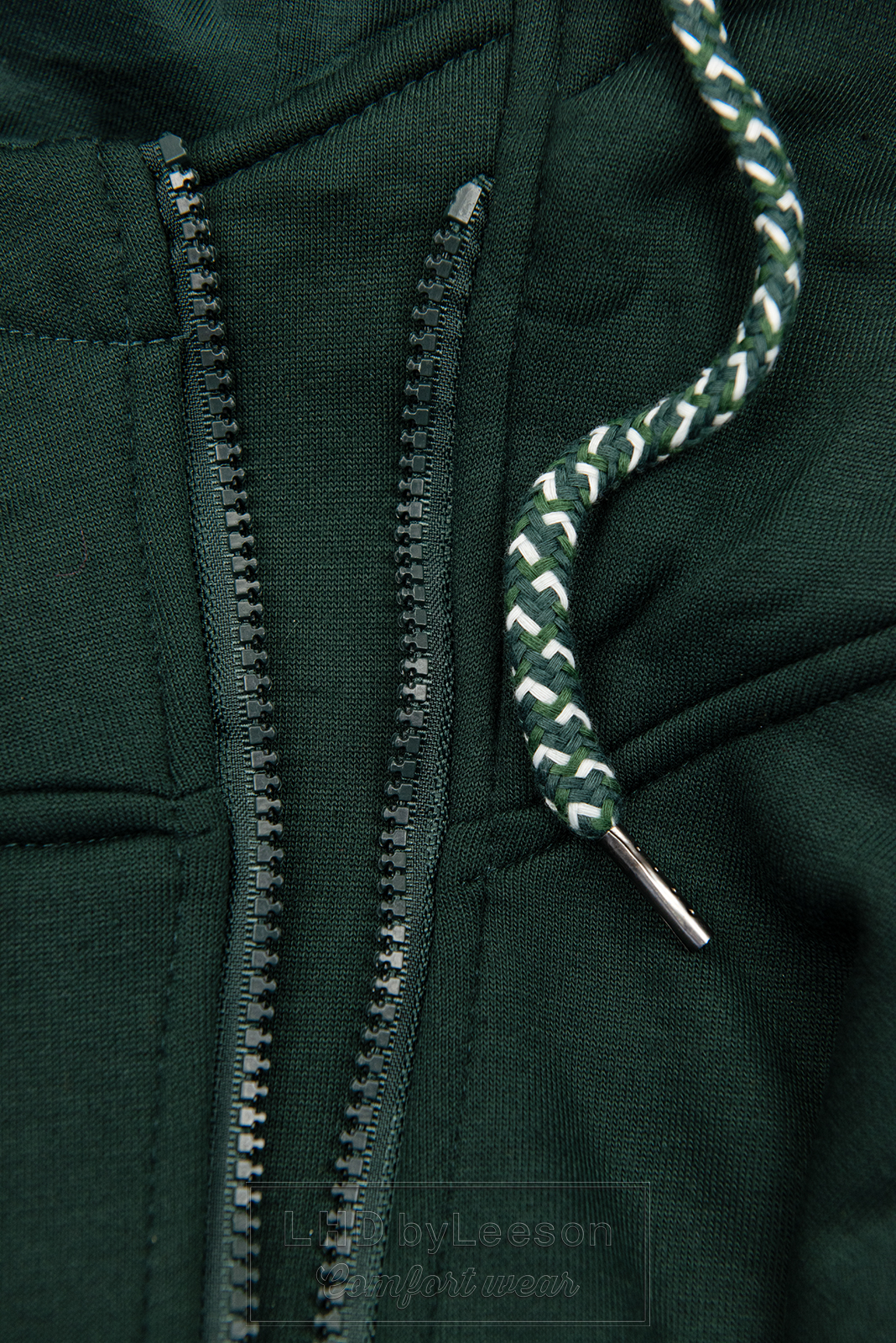 Szmaragdowo-zielona długa bluza  z zapięciem na zamek