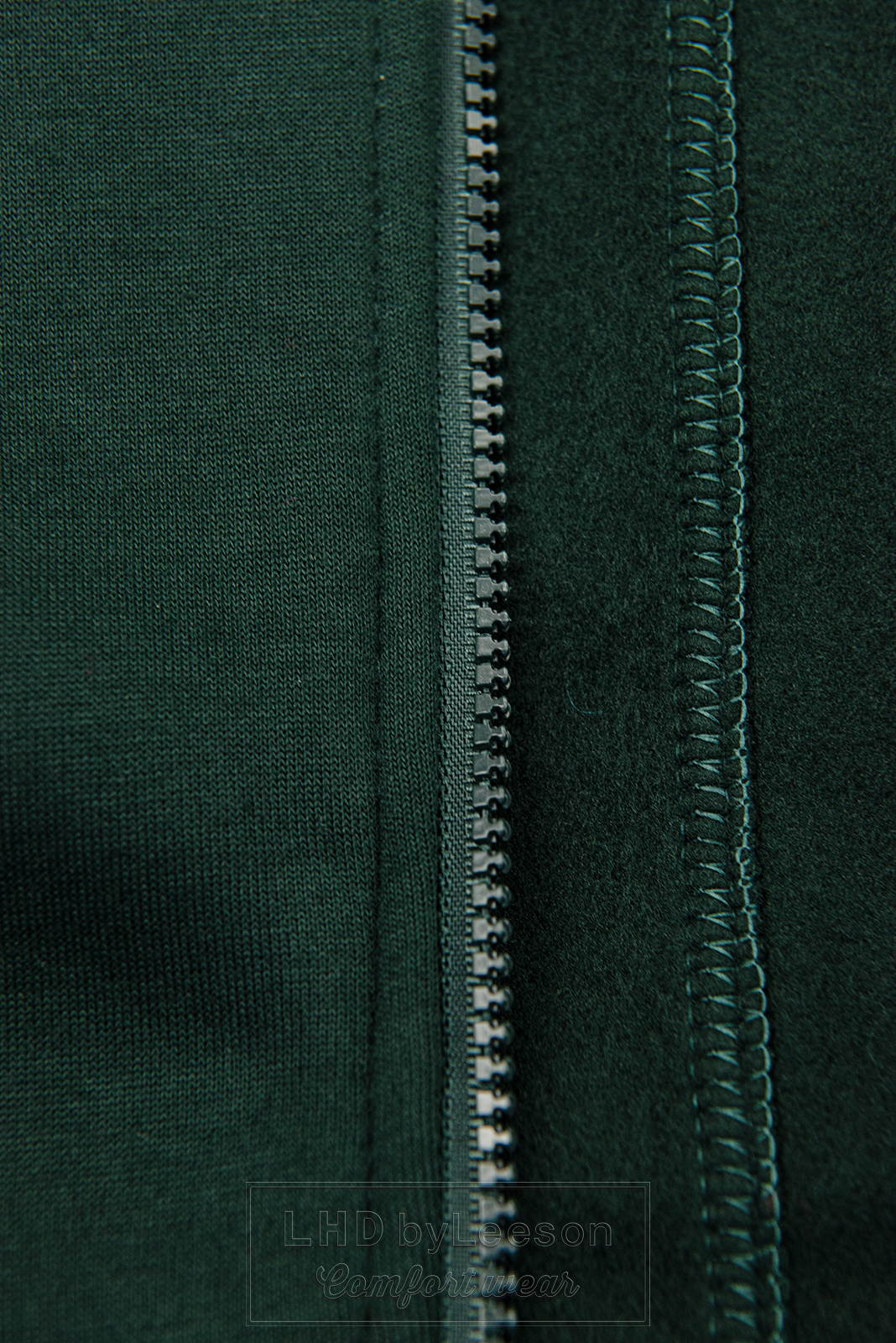 Szmaragdowo-zielona długa bluza  z zapięciem na zamek