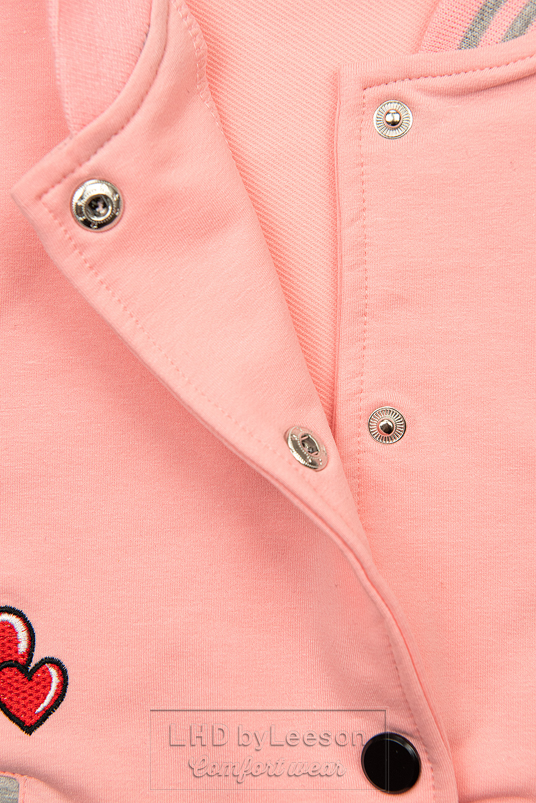 Różowa-szara bluza z naszywką