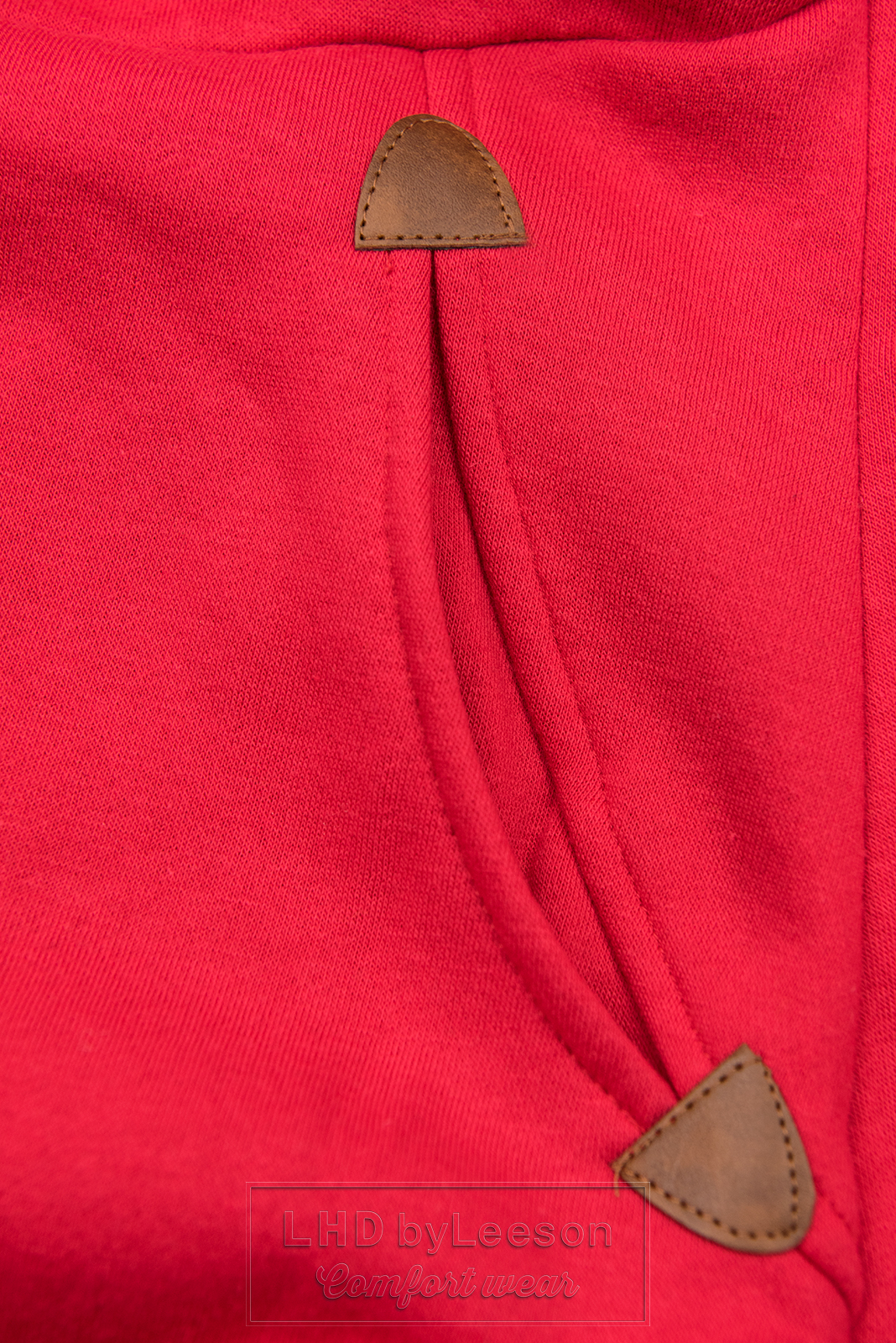 Czerwona wydłużona bluza na zamek