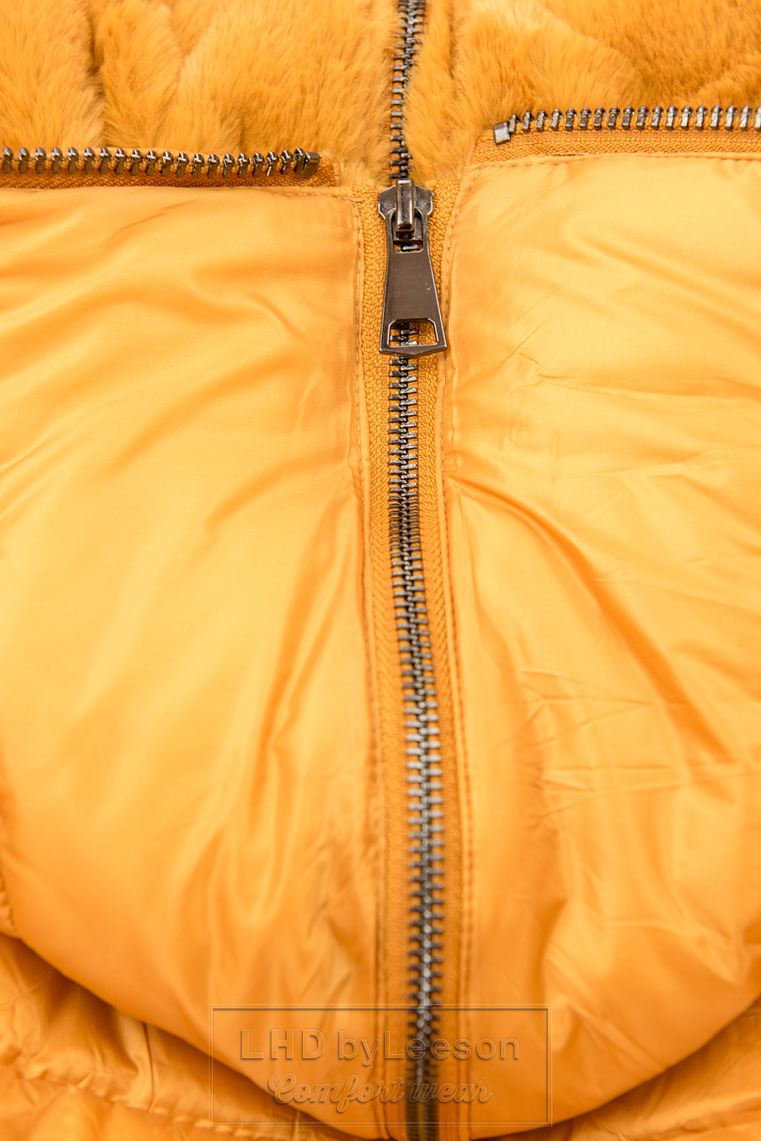 Żółta dwustronna kurtka z pluszem