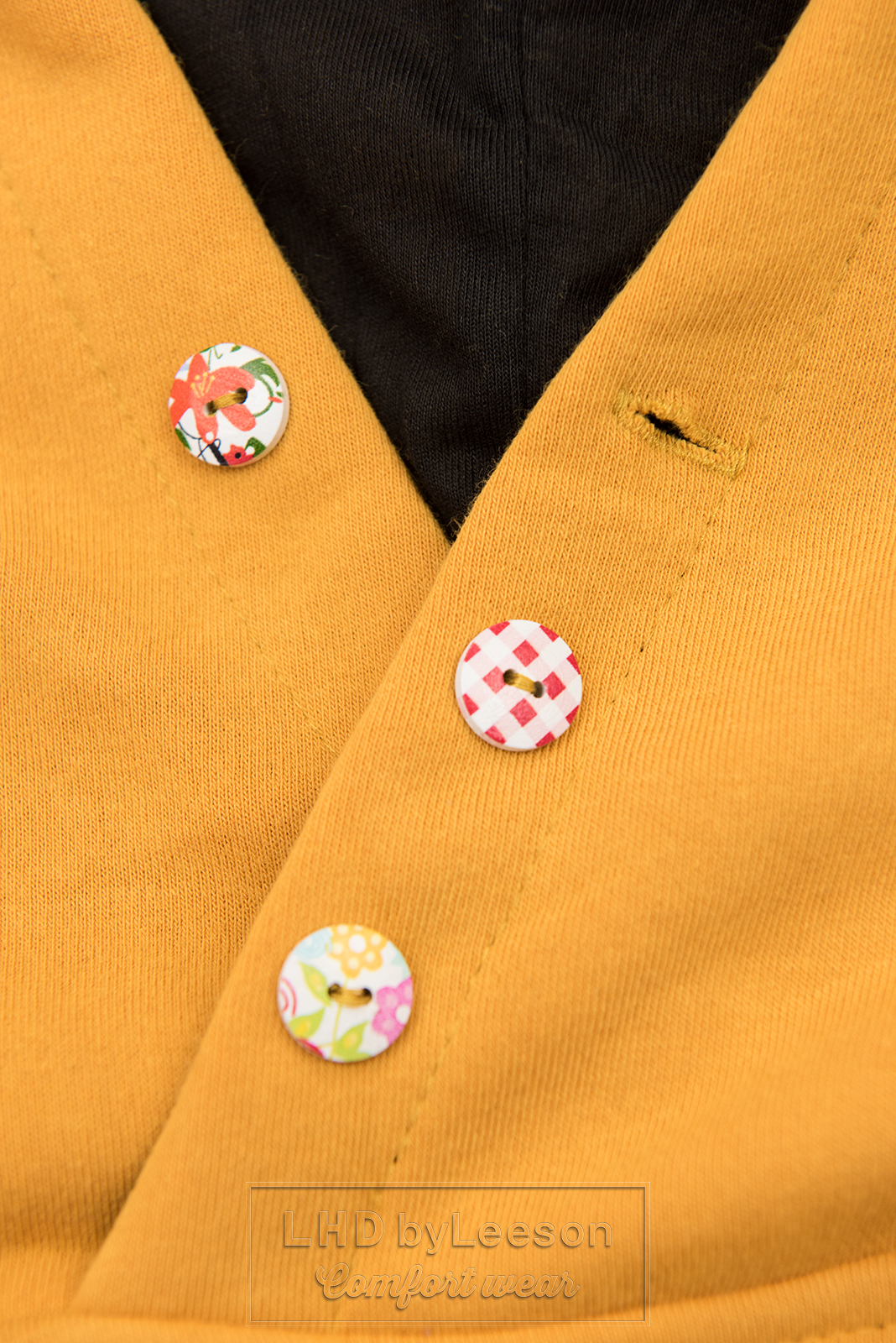 Bluza wkładana przez głowę żółta/szara/czarna